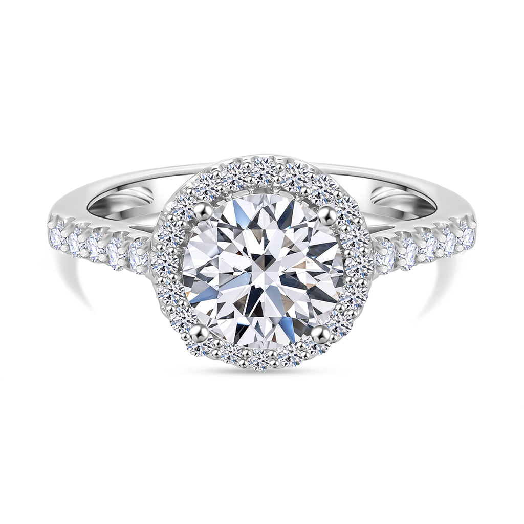 Luxuriant Diamond 950 Platinum (VS/G-H) Lab Grown Diamond Halo Ring 2.00 Ct._8015934