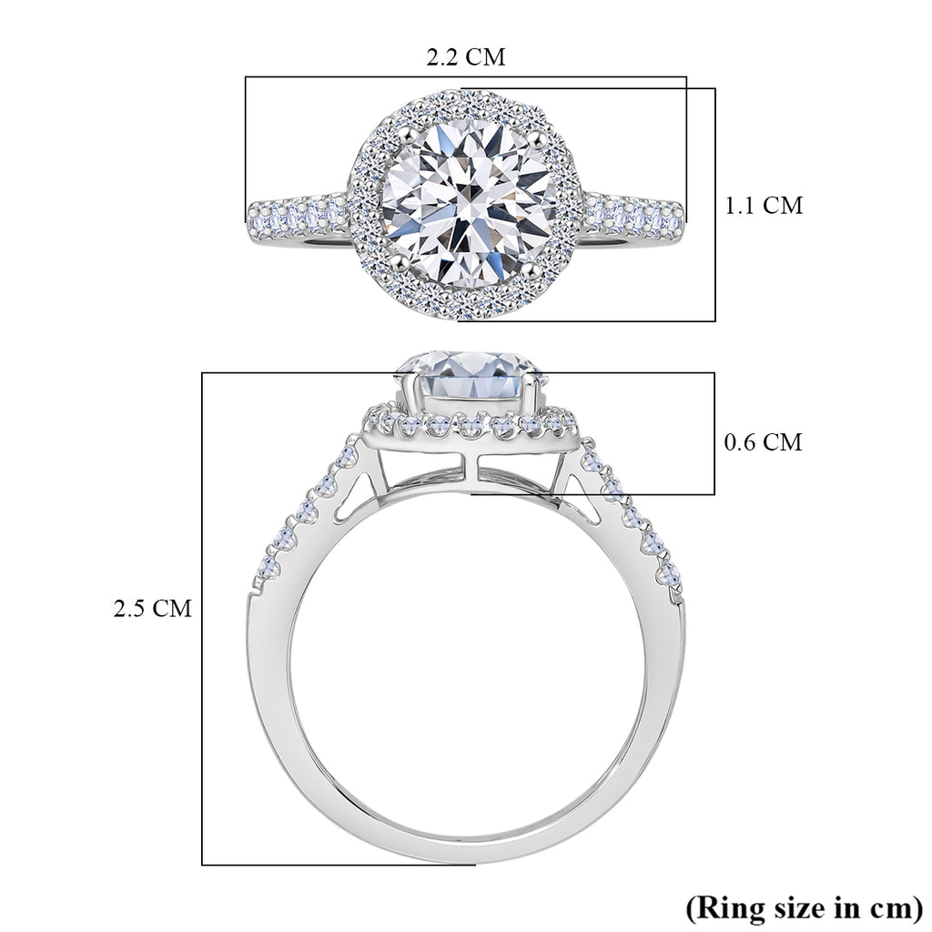 Luxuriant Diamond 950 Platinum (VS/G-H) Lab Grown Diamond Halo Ring 2.00 Ct._8015934_5