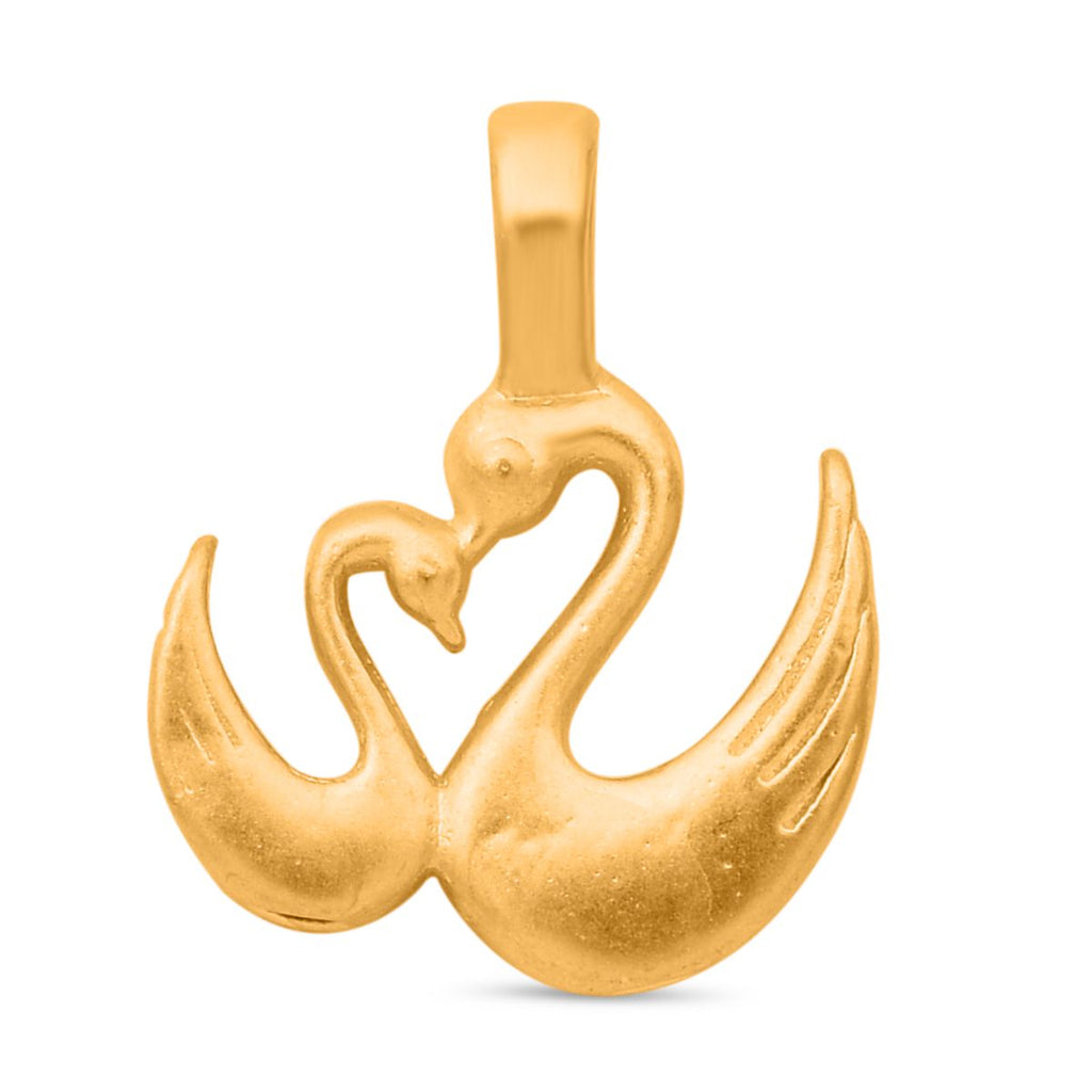 24K Yellow Gold Swan Pendant_8015945