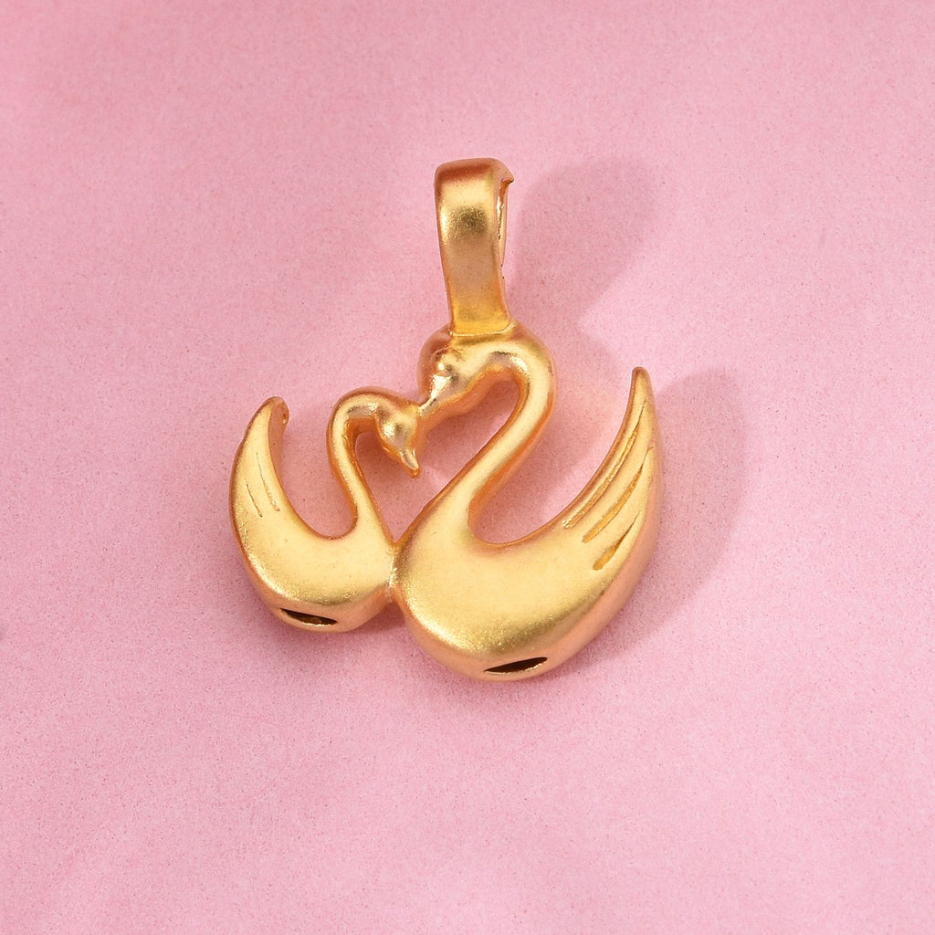 24K Yellow Gold Swan Pendant_8015945_1