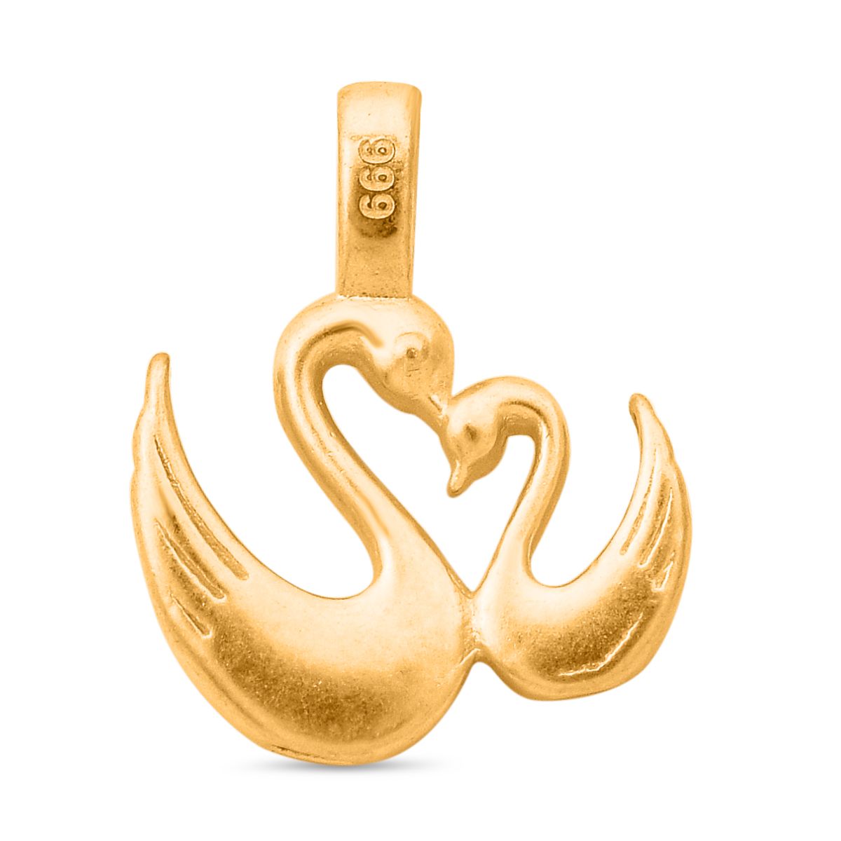 24K Yellow Gold Swan Pendant 8015945 4