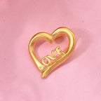 24K Yellow Gold Heart Pendant
