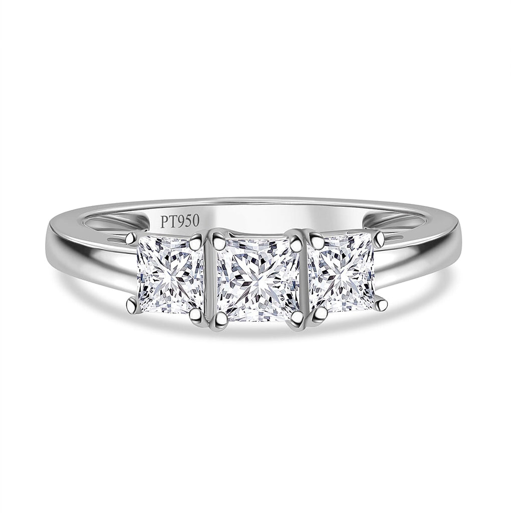 First Time Ever - Luxuriant Diamond 950 Platinum SGL Certified Princess Cut Lab Grown Diamond (VS-E-F) Ring 1.00 Ct.