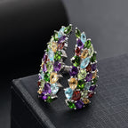 GP Italian Garden - African Amethyst, Citrine & Multi Gemstones Ring in Rhodium Overlay Sterling Silver 6.42 Ct._8017494_1