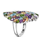 GP Italian Garden - African Amethyst, Citrine & Multi Gemstones Ring in Rhodium Overlay Sterling Silver 6.42 Ct._8017494_3