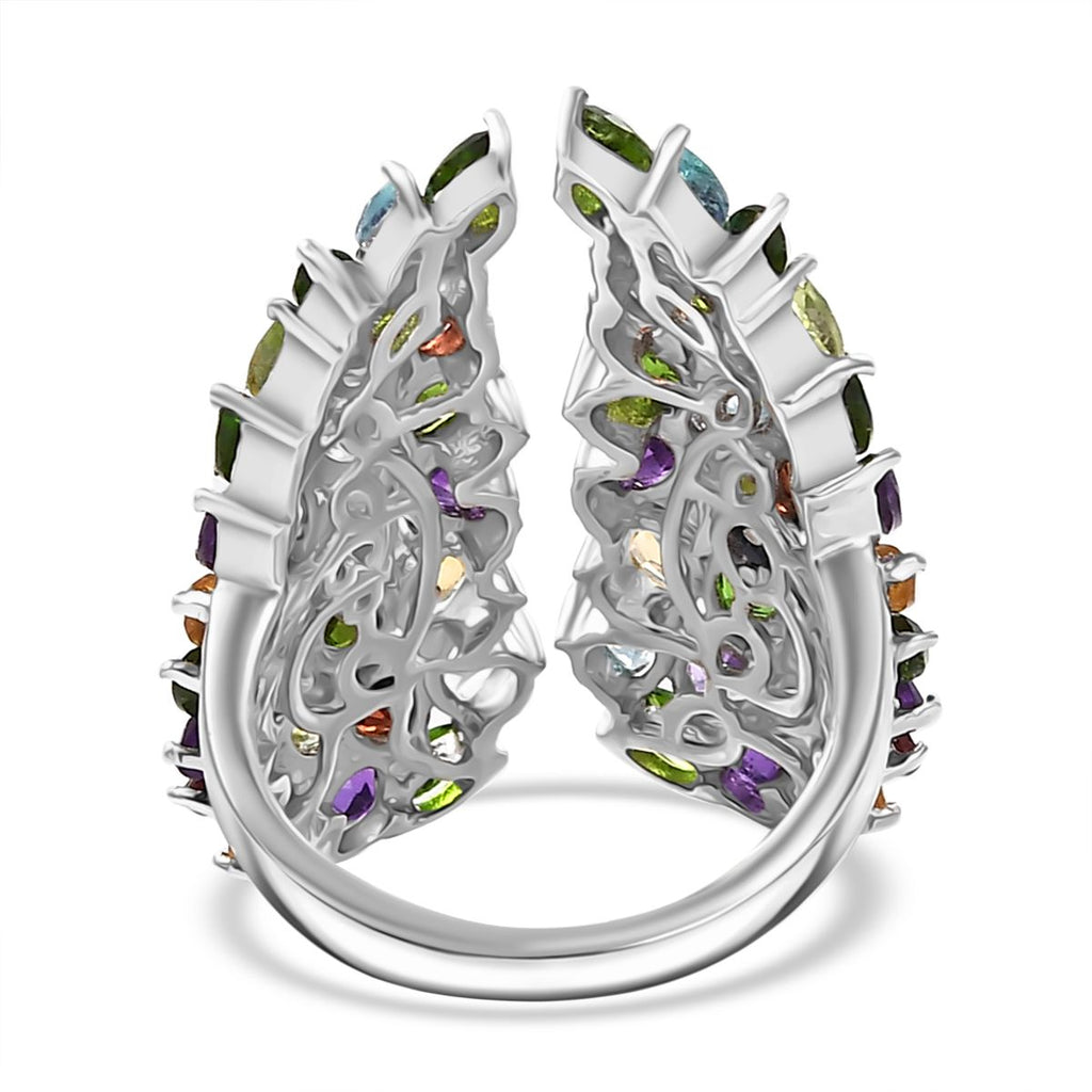 GP Italian Garden - African Amethyst, Citrine & Multi Gemstones Ring in Rhodium Overlay Sterling Silver 6.42 Ct._8017494_4