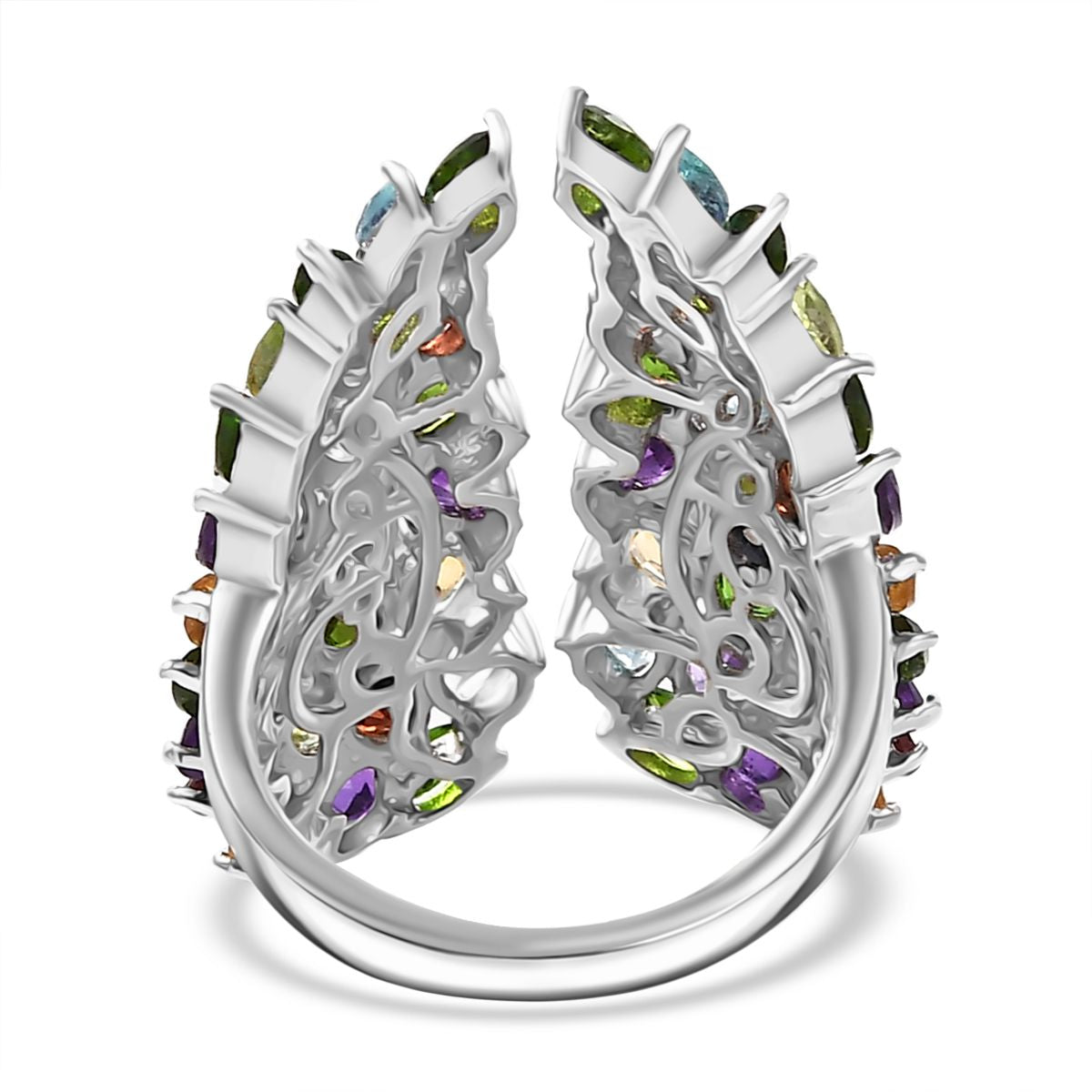 GP Italian Garden - African Amethyst, Citrine &amp; Multi Gemstones Ring in Rhodium Overlay Sterling Silver 6.42 Ct. 8017494 5
