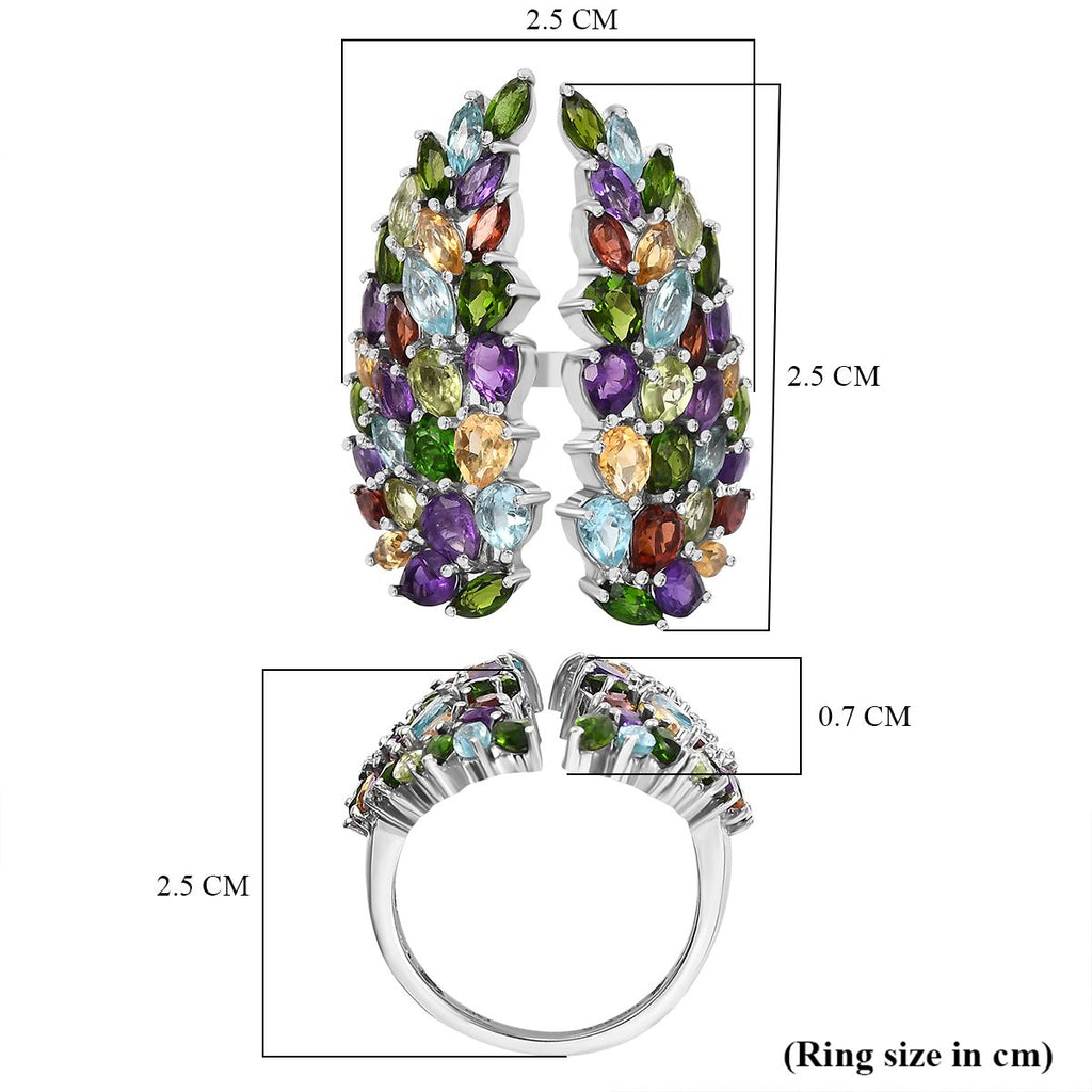 GP Italian Garden - African Amethyst, Citrine & Multi Gemstones Ring in Rhodium Overlay Sterling Silver 6.42 Ct._8017494_5