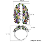 GP Italian Garden - African Amethyst, Citrine & Multi Gemstones Ring in Rhodium Overlay Sterling Silver 6.42 Ct._8017494_5