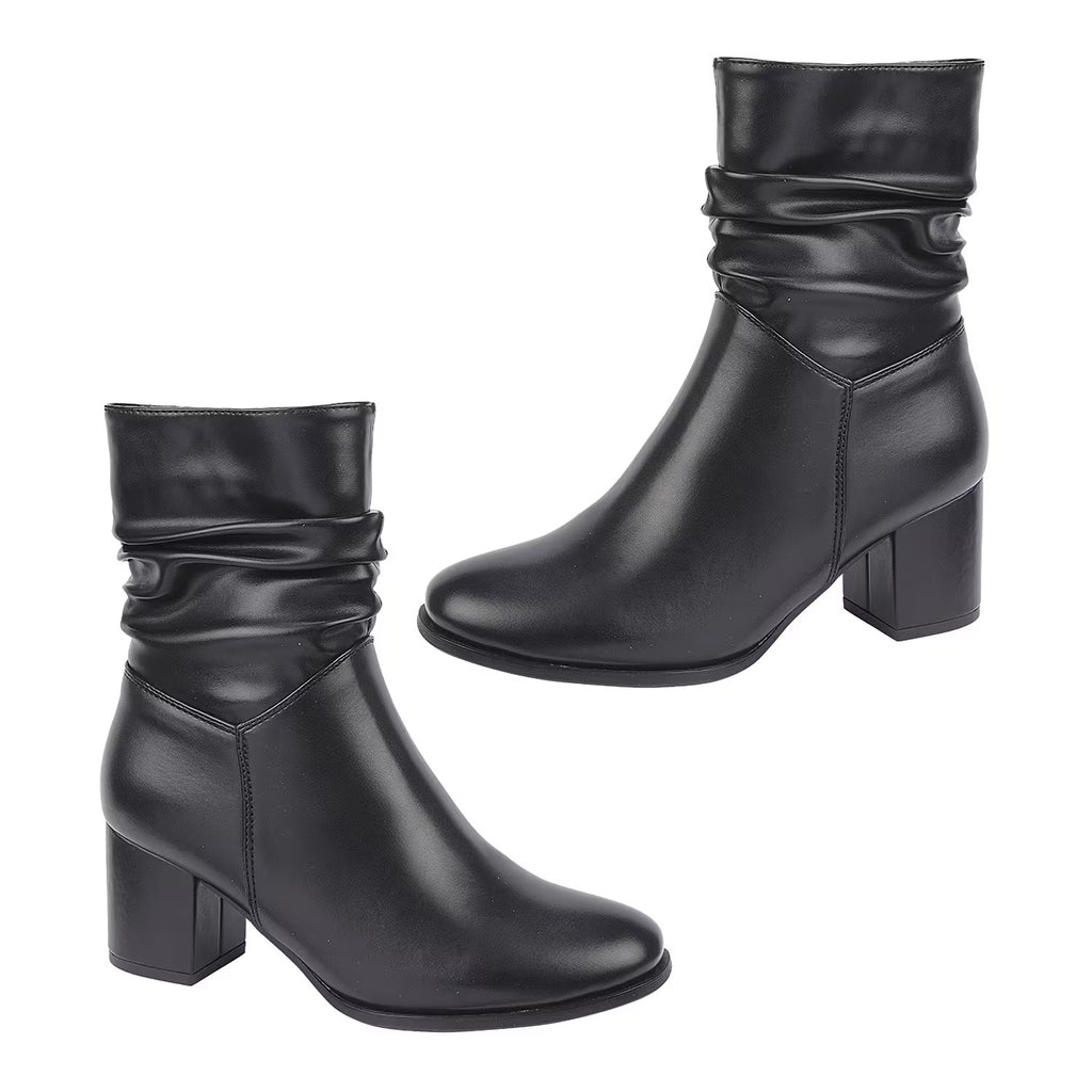 Shoes by Emma Zipped Pull-On Ladies Boots  (Size 6) - Black Pu_8017916