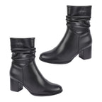 Shoes by Emma Zipped Pull-On Ladies Boots  (Size 6) - Black Pu_8017916