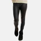 Leather Look Elasticated Waistband Leggings (Size 12 to 14) - Black_8018021_1