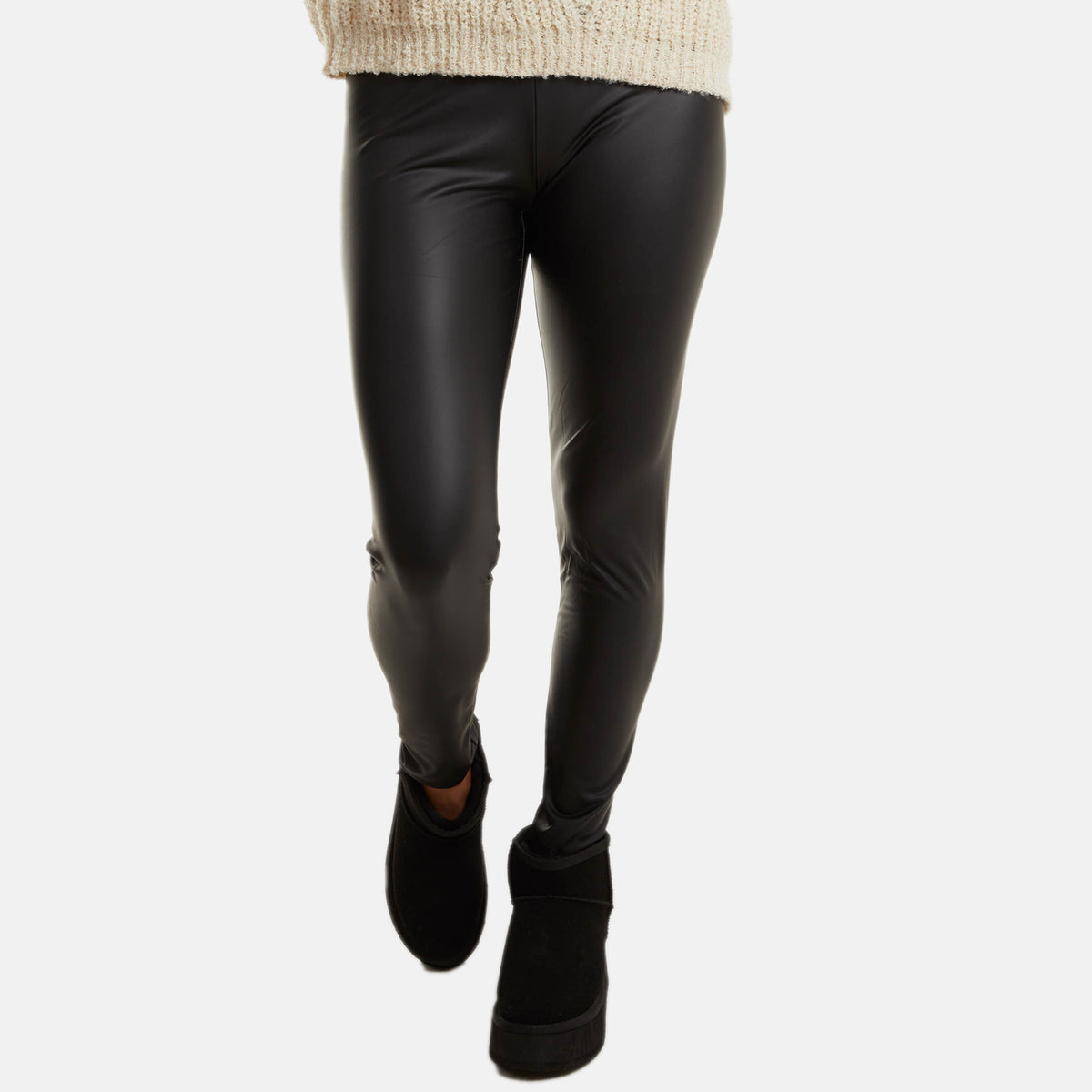 Leather Look Ponte Pull-On Leggings with Elasticated Waistband V32515832 1