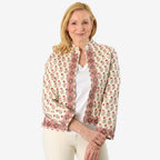 La Marey 100% Cotton Hand-Block Printed Quilted Jacket (Size 12 to 14) - Off White_8018085