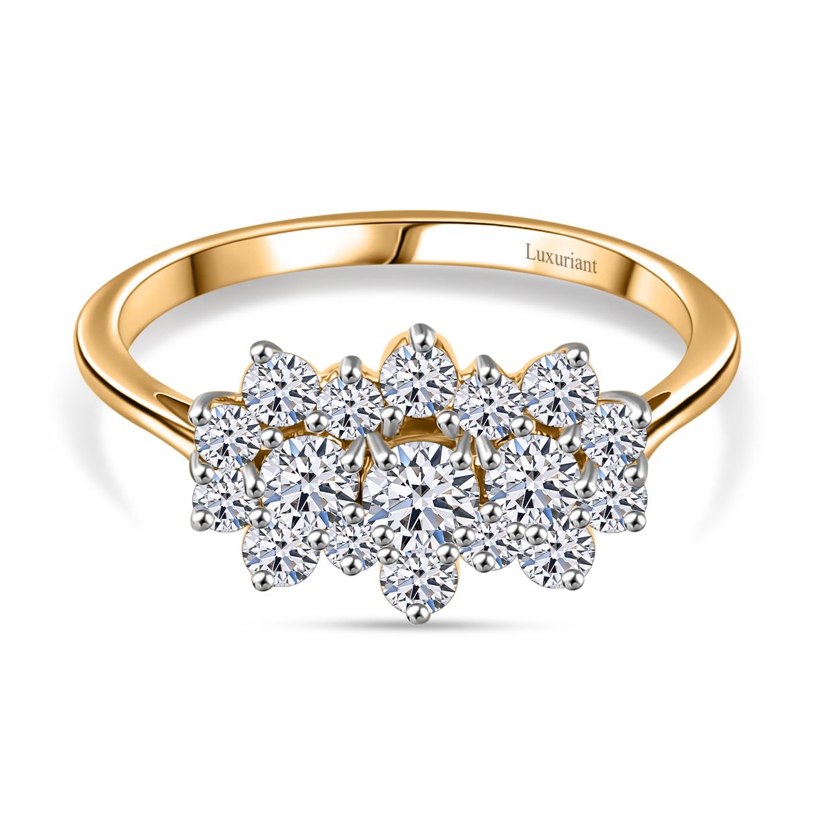 LUXURIANT 9K Yellow Gold SGL Certified Lab Grown Diamond (VS-G/H) Boat Ring 1 Ct. 8018652 0
