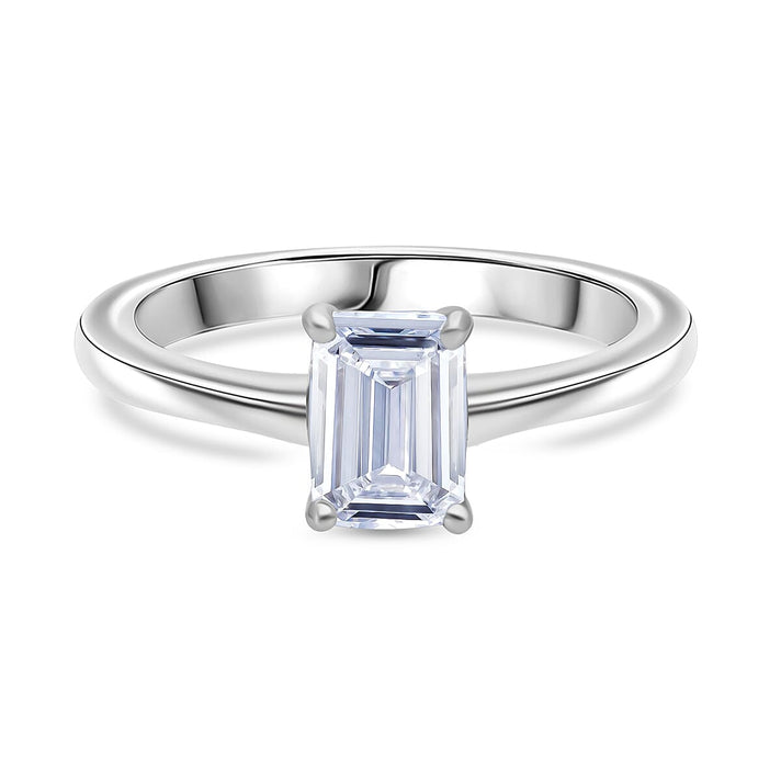 LUXURIANT 1 Ct. Lab Grown Diamond Emerald-Cut Solitaire Ring in 950 Platinum 8018841 1