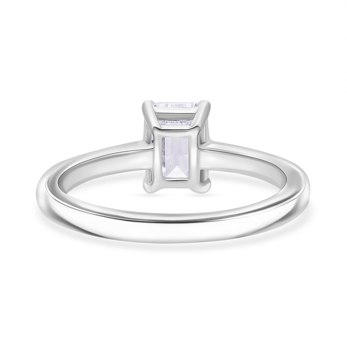 LUXURIANT SGL Certified 1 Ct. Lab Grown Diamond Emerald VS G-H Solitaire Ring in 950 Platinum V32697777 4