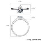 Luxuriant Diamond - 950 Platinum SGL Certified Lab Grown Diamond (VS-GH) Pear Ring 1.00 Ct
