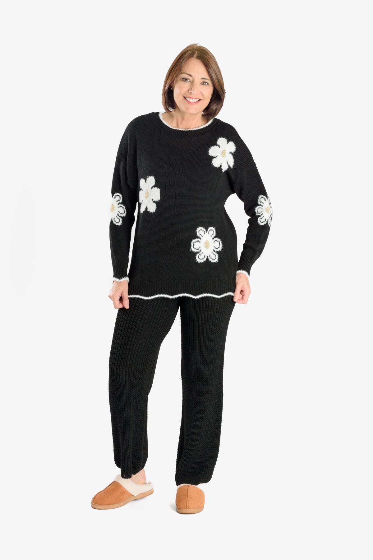 Straight-Fit Knitted Ladies Trousers V32594387 0