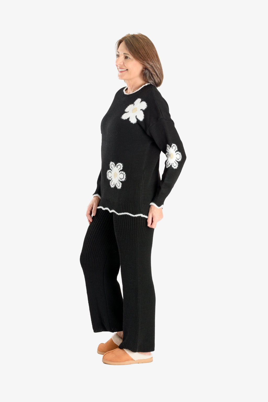 Straight Fit Knitted Trouser (Size 10 to 20) - Black_8018875_1