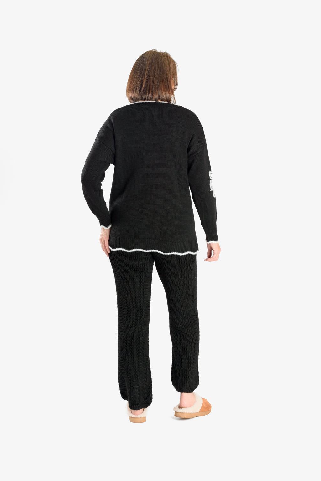 Straight Fit Knitted Trouser (Size 10 to 20) - Black_8018875_2