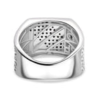 GP - Natural Thai Black Spinel & Blue Sapphire Ring in Rhodium Overlay Sterling Silver 5.34 Ct, Silver Wt. 9.40 Gms._8018940_4