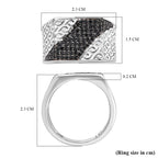 GP - Natural Thai Black Spinel & Blue Sapphire Ring in Rhodium Overlay Sterling Silver 5.34 Ct, Silver Wt. 9.40 Gms._8018940_5