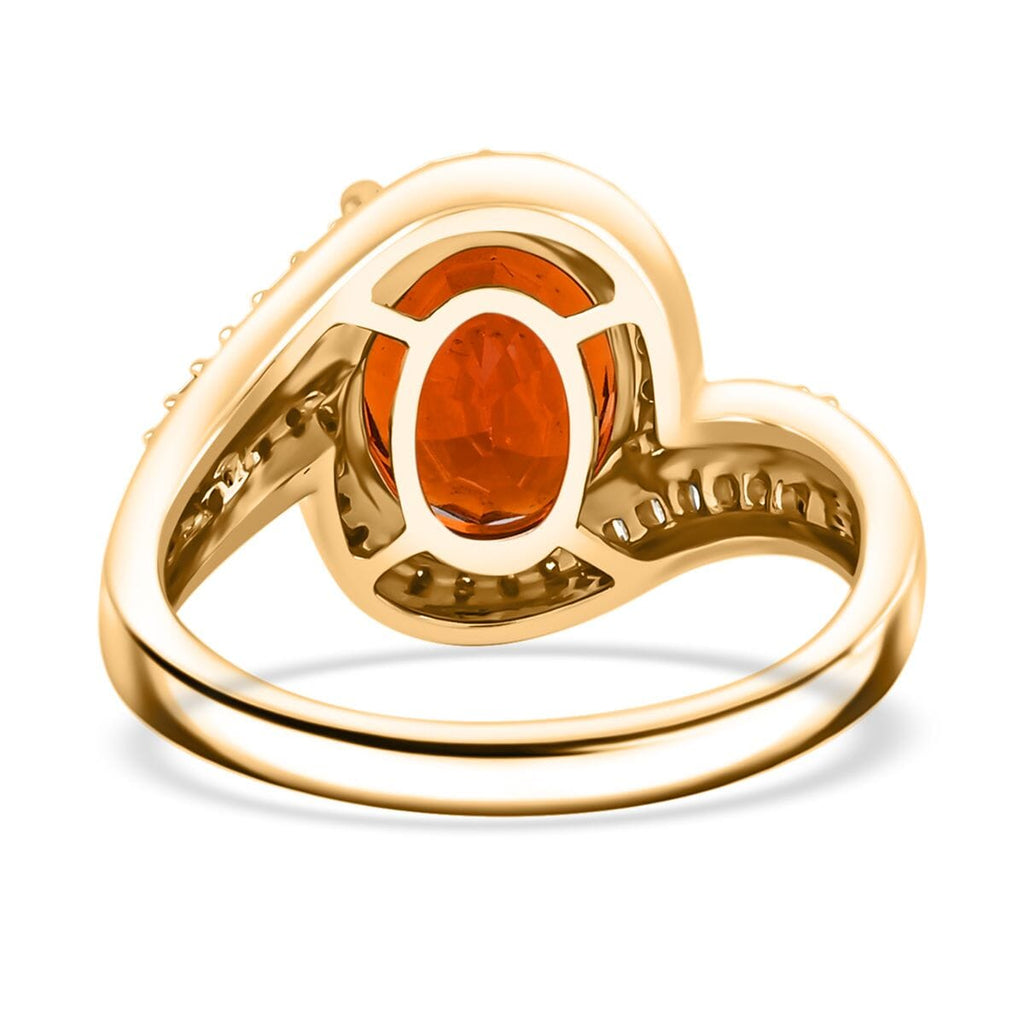Luxoro 10K Yellow Gold AAA Hessonite Garnet, White Diamond I2 Ring, Gold Wt.4.38 Gms  5.250  Ct._8018990_4