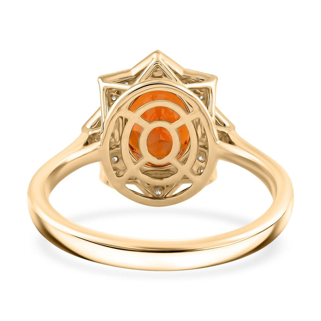 Luxoro  10K Yellow Gold  AAA   Honey Garnet ,  White Diamond  I2 Ring 4.00 pc,  Gold Wt. 3.6 Gms  4.000  Ct._8019007_4
