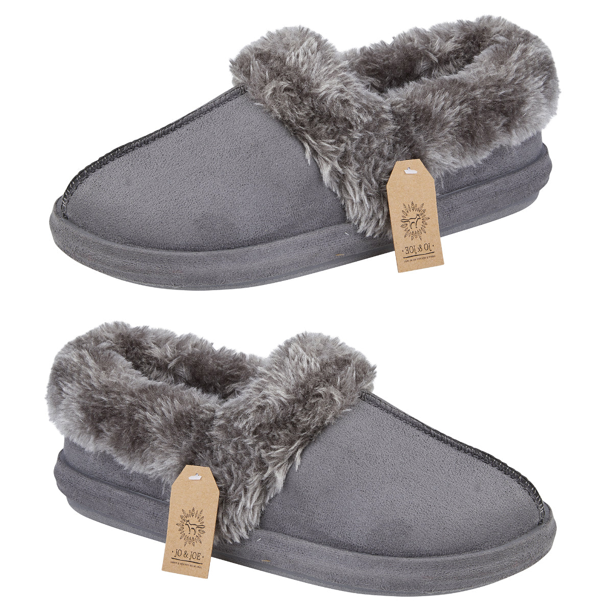 Jo - Joe Ladies Avery Lined Bootee Slippers with Fur Collar 8019043 0
