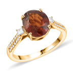 Luxoro  10K Yellow Gold  AAA   Honey Garnet ,  White Diamond  I2 Ring 3.60 pc,  Gold Wt. 2.98 Gms  3.600  Ct._8019067