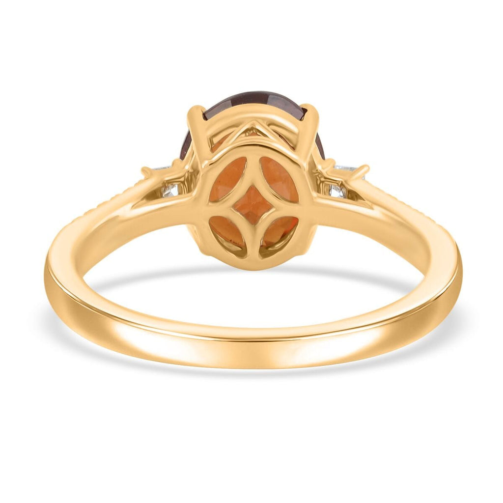 Luxoro  10K Yellow Gold  AAA   Honey Garnet ,  White Diamond  I2 Ring 3.60 pc,  Gold Wt. 2.98 Gms  3.600  Ct._8019067_4