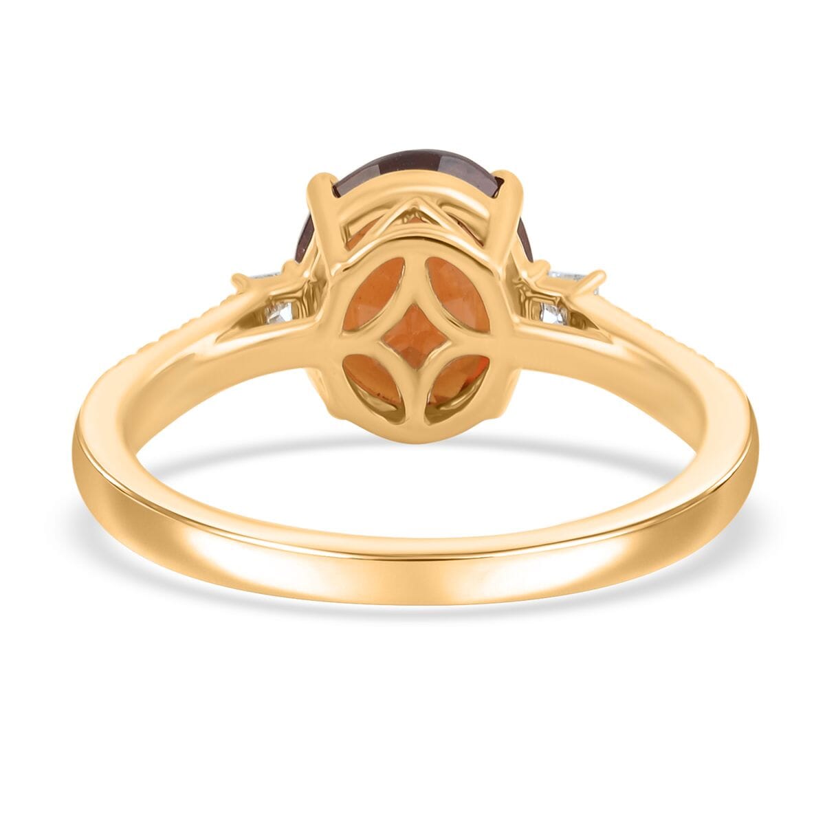 Certified and Appraised LUXORO AAA Honey Garnet, White Diamond I2 Ring in 10K Yellow Gold, Gold Wt. 2.98 Gms 3.600 Ct. 8019067 4