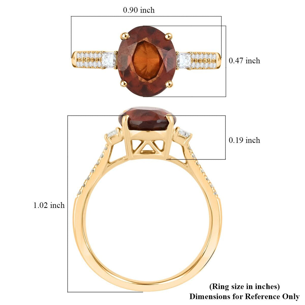 Luxoro  10K Yellow Gold  AAA   Honey Garnet ,  White Diamond  I2 Ring 3.60 pc,  Gold Wt. 2.98 Gms  3.600  Ct._8019067_5
