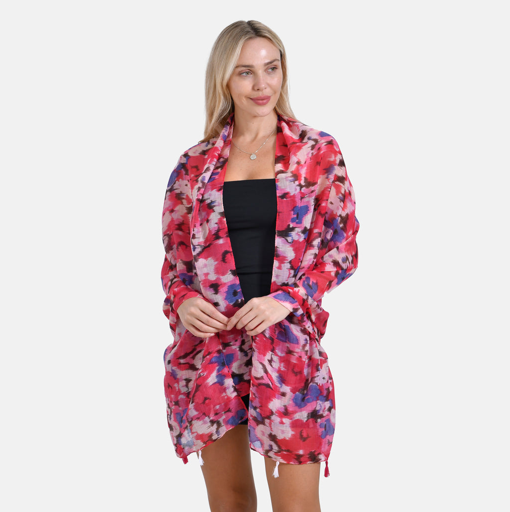 Closeout Deal New Arrival Abstract Pattern Scarf (Size - One Size) - Red_8019657_1