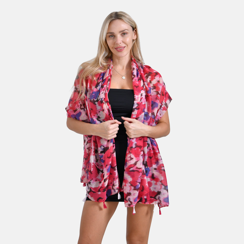 Closeout Deal New Arrival Abstract Pattern Scarf (Size - One Size) - Red_8019657_2