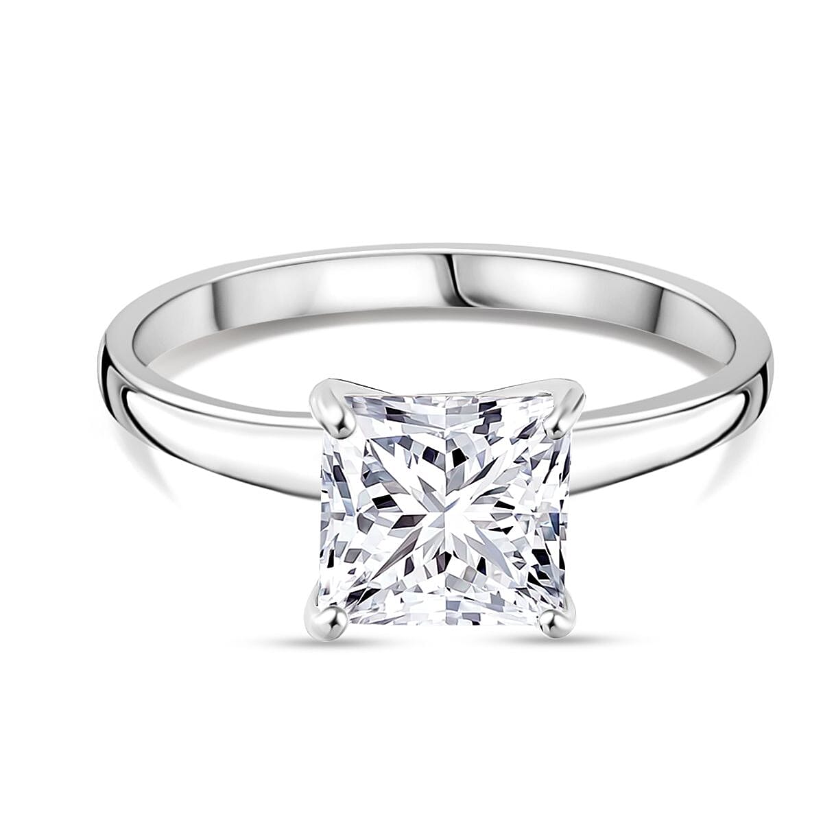 LUXURIANT 3 Ct. Lab Grown Diamond Solitaire Ring in 9K White Gold 8019803 0