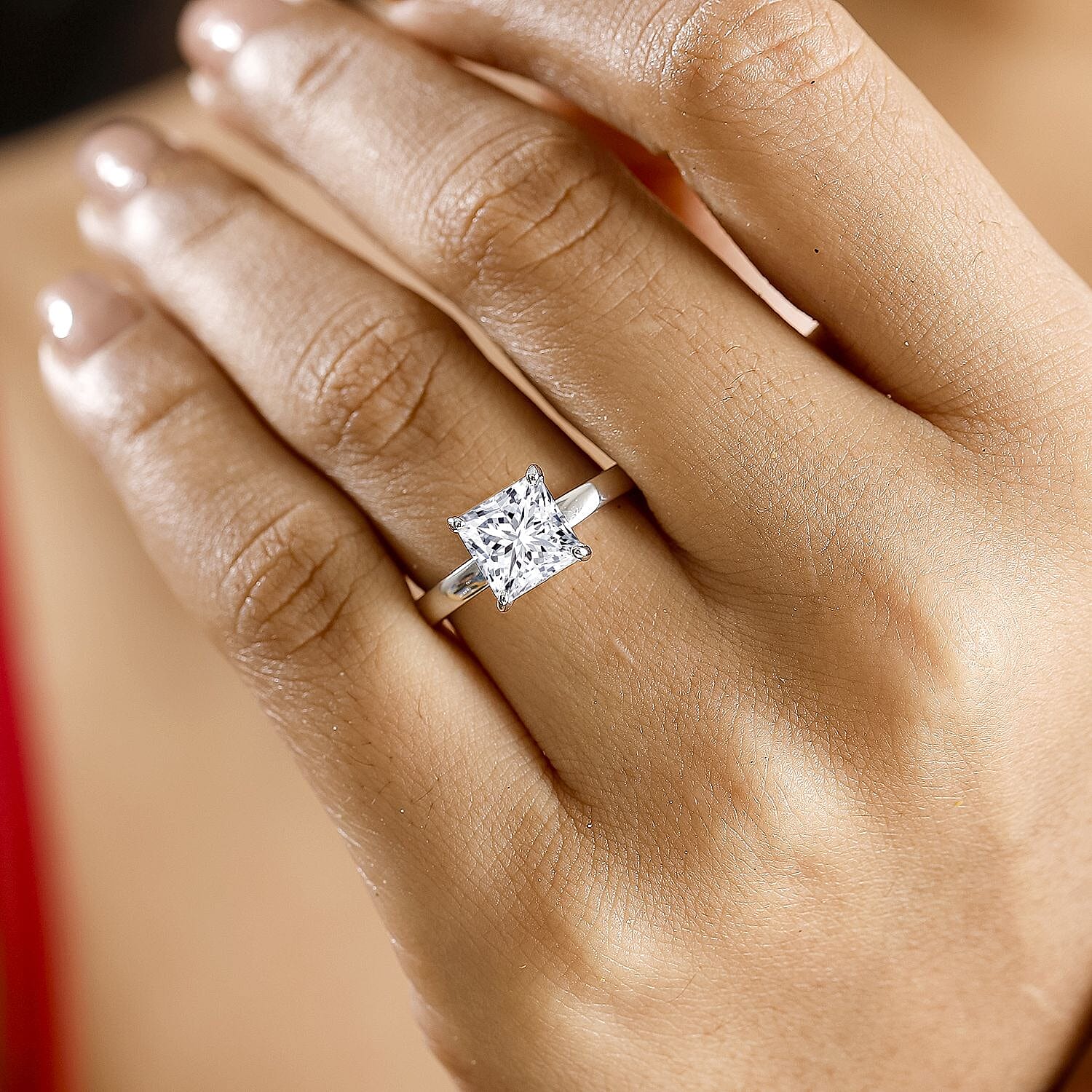 LUXURIANT 3 Ct. Lab Grown Diamond Solitaire Ring in 9K White Gold 8019803 3