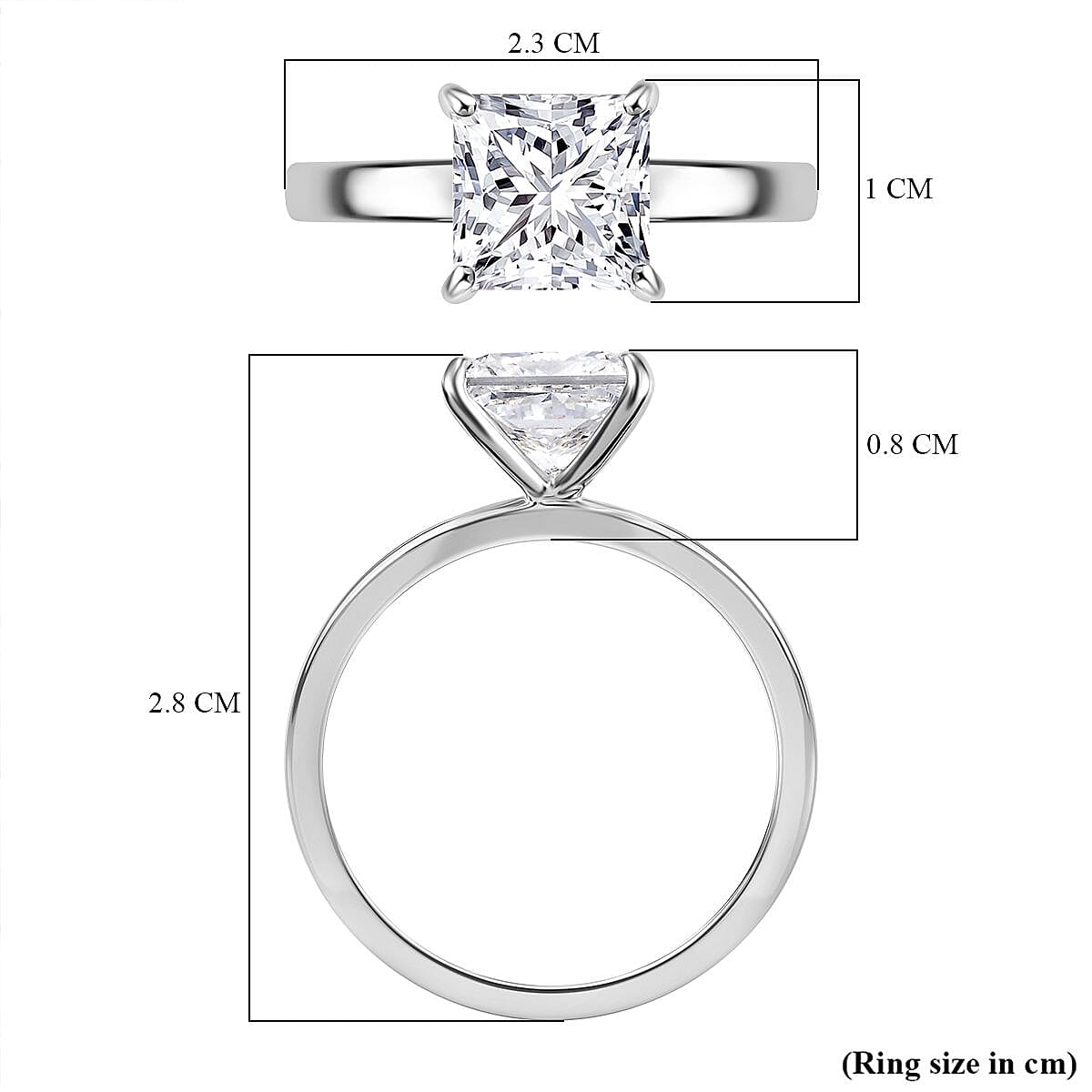 LUXURIANT 3 Ct. Lab Grown Diamond Solitaire Ring in 9K White Gold 8019803 6