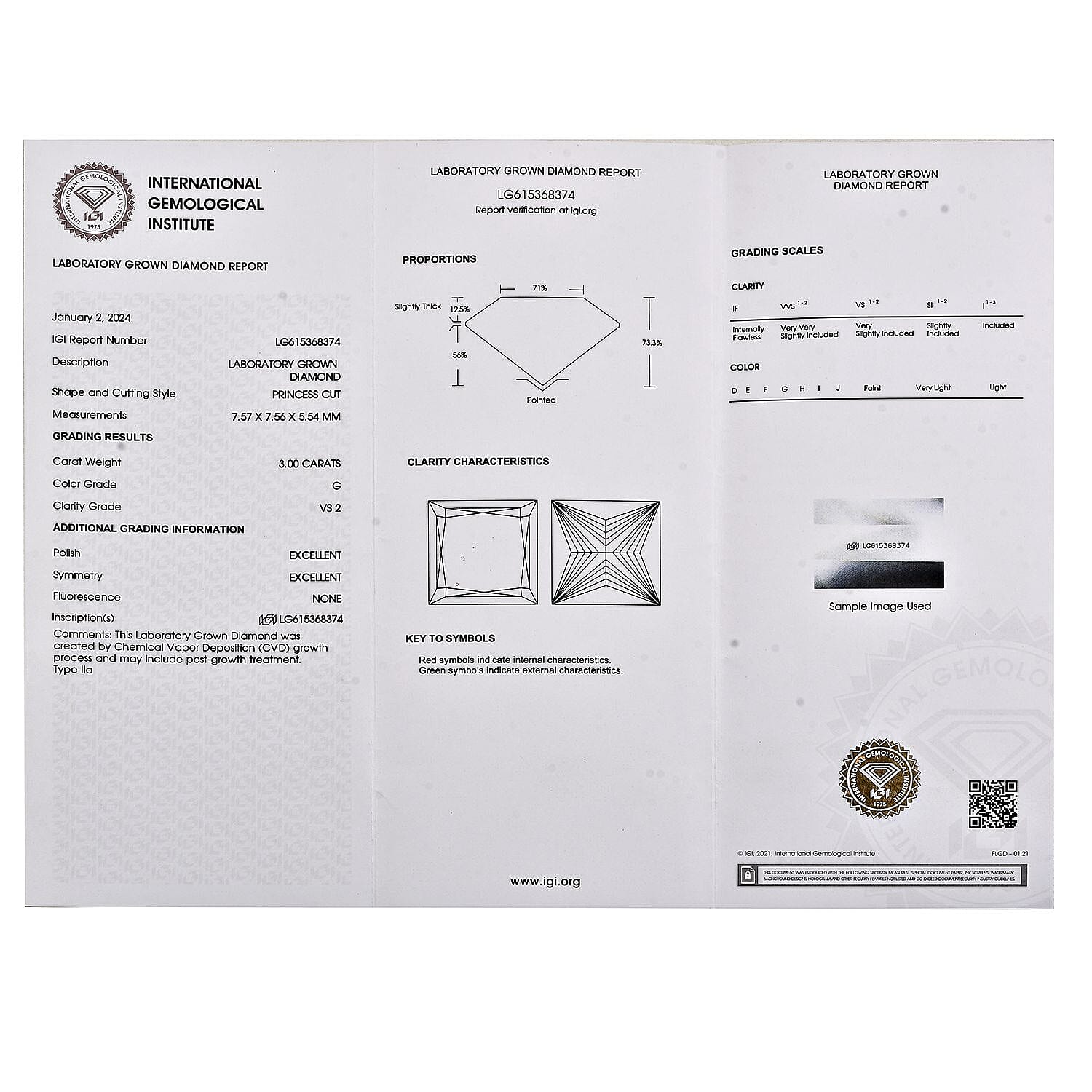 LUXURIANT 3 Ct. Lab Grown Diamond Solitaire Ring in 9K White Gold 8019803 7