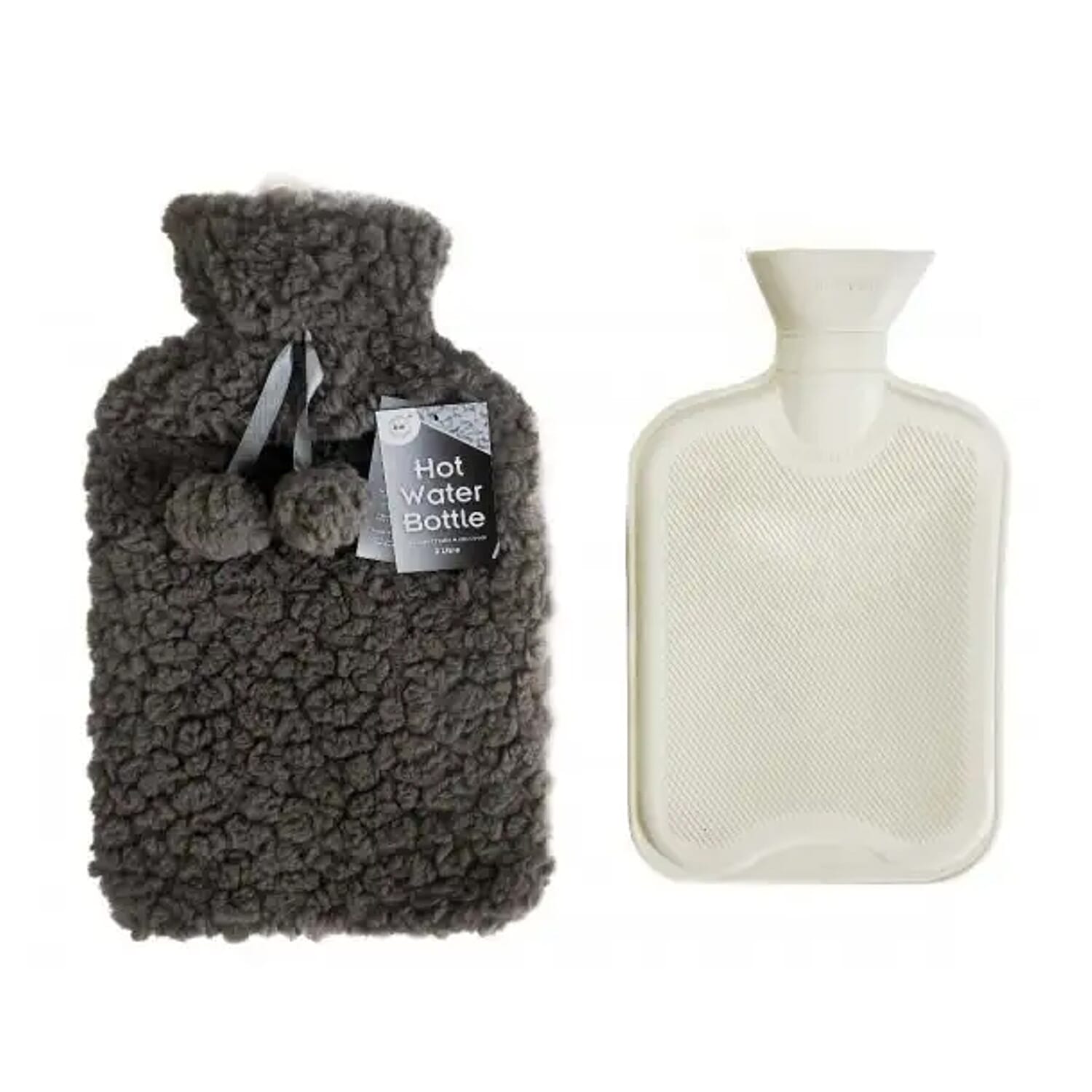Must Have - Faux Fur 2 Litre Water Bottle with Soft Teddy Plush Cover - Brown 8019903 0