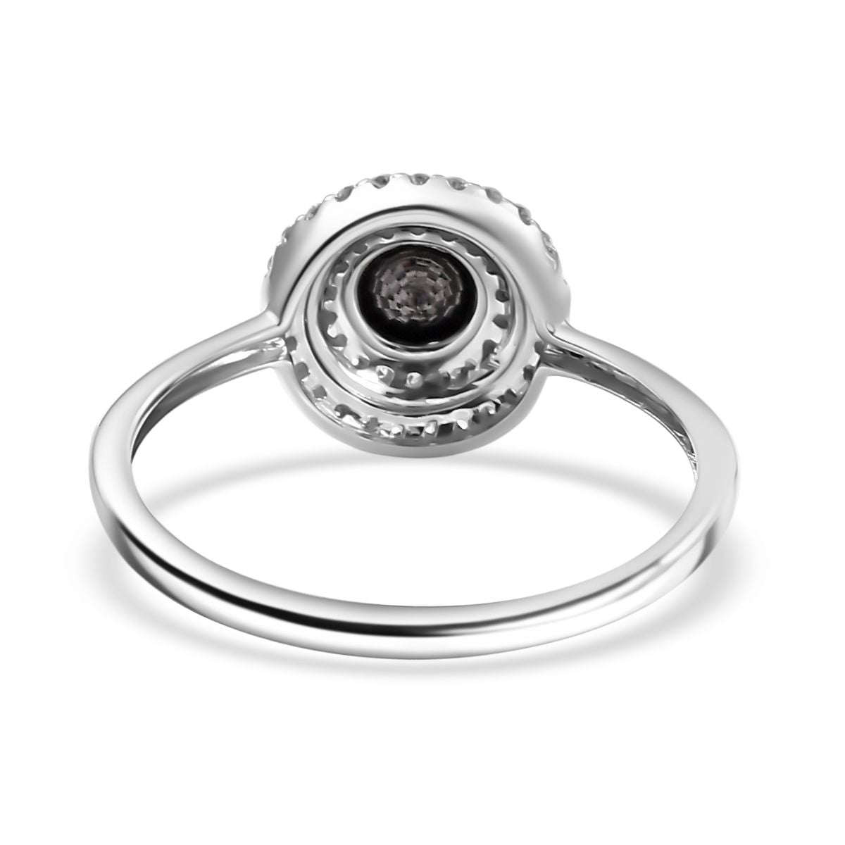 9K White Gold Black Diamond, White Diamond I3 Double Halo Ring 8020154 5
