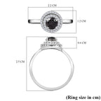 9K White Gold I3-Black Diamond & White Diamond Halo Ring 1.00 Ct._8020154_5