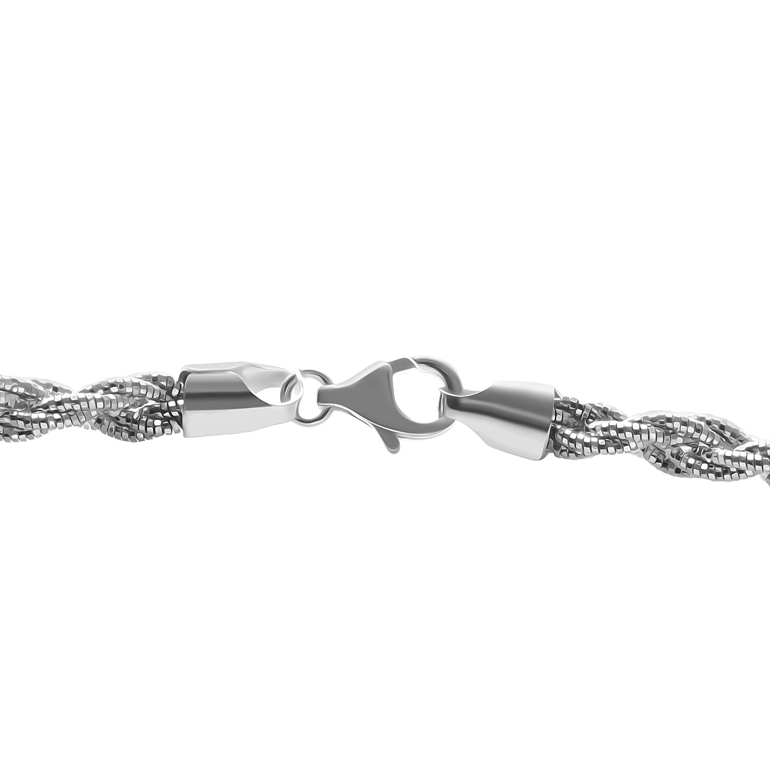 Italian Made - Rhodium Overlay Sterling Silver Rope Necklace (Size - 18) With Lobster Clasp, Silver Wt. 27.17 Gms 8020489 1