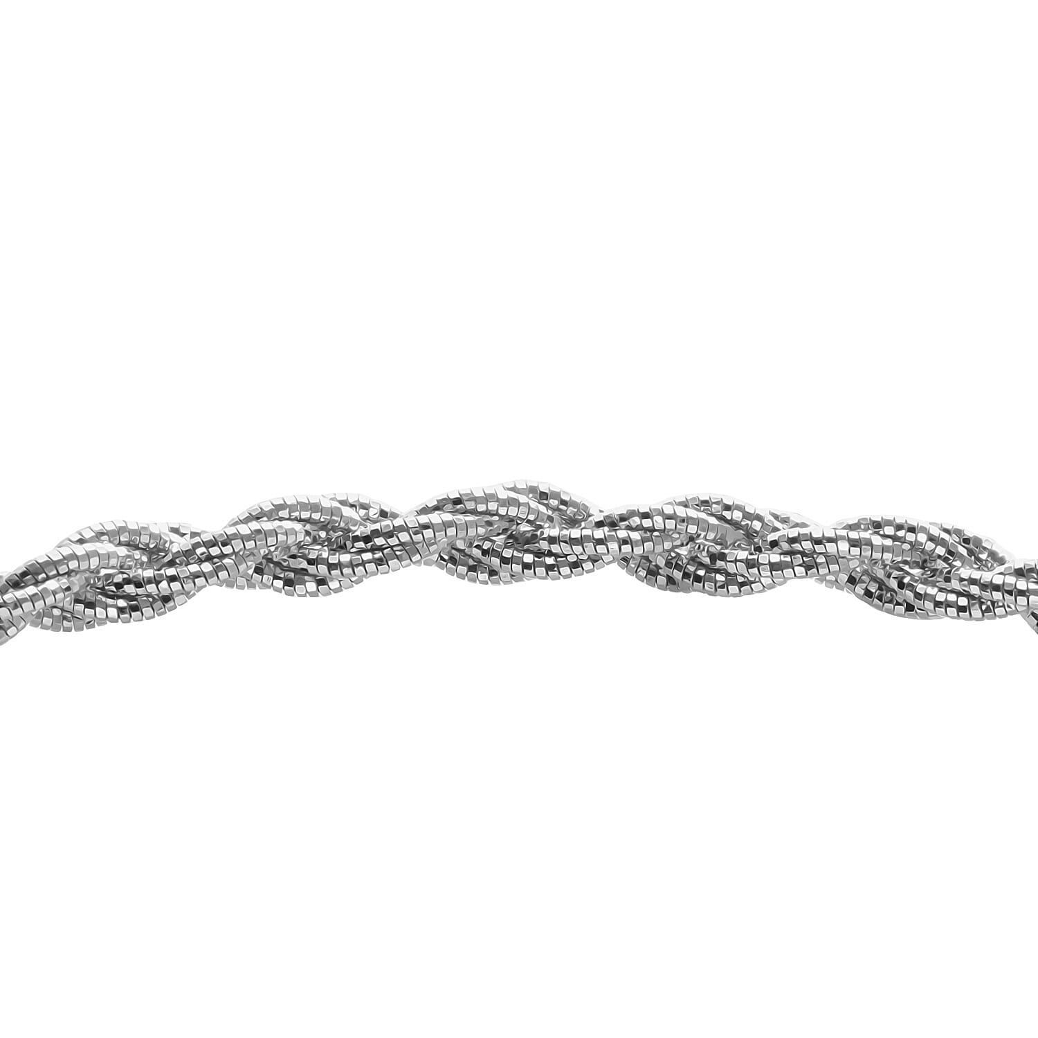 Italian Made - Rhodium Overlay Sterling Silver Rope Necklace (Size - 18) With Lobster Clasp, Silver Wt. 27.17 Gms 8020489 2