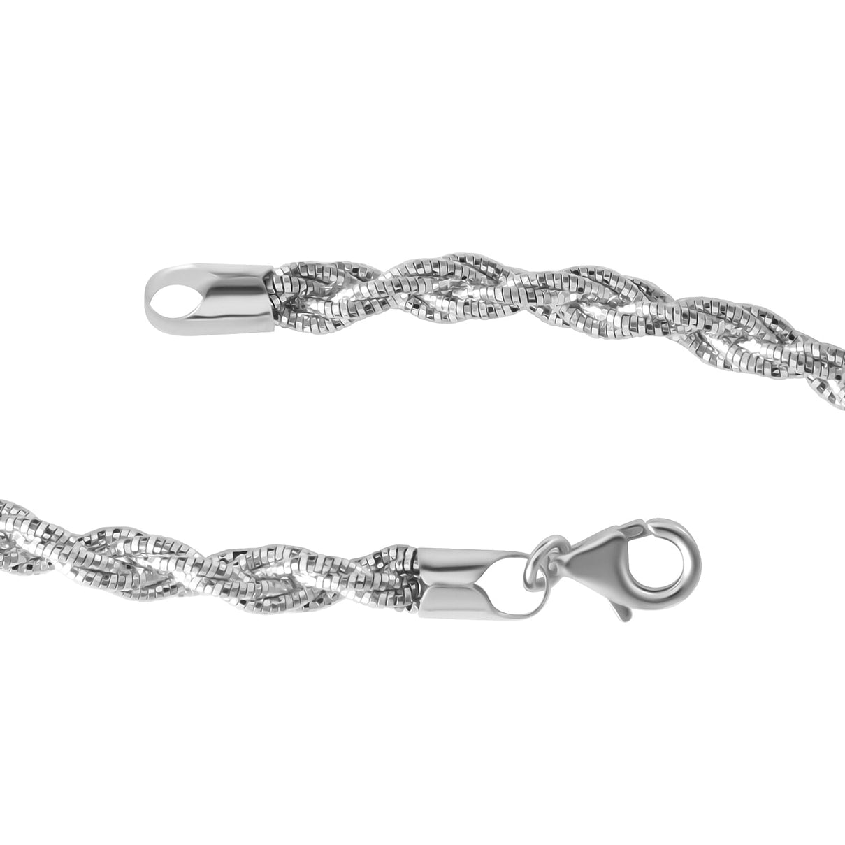 Italian Made - Rhodium Overlay Sterling Silver Rope Necklace (Size - 18) With Lobster Clasp, Silver Wt. 27.17 Gms 8020489 3