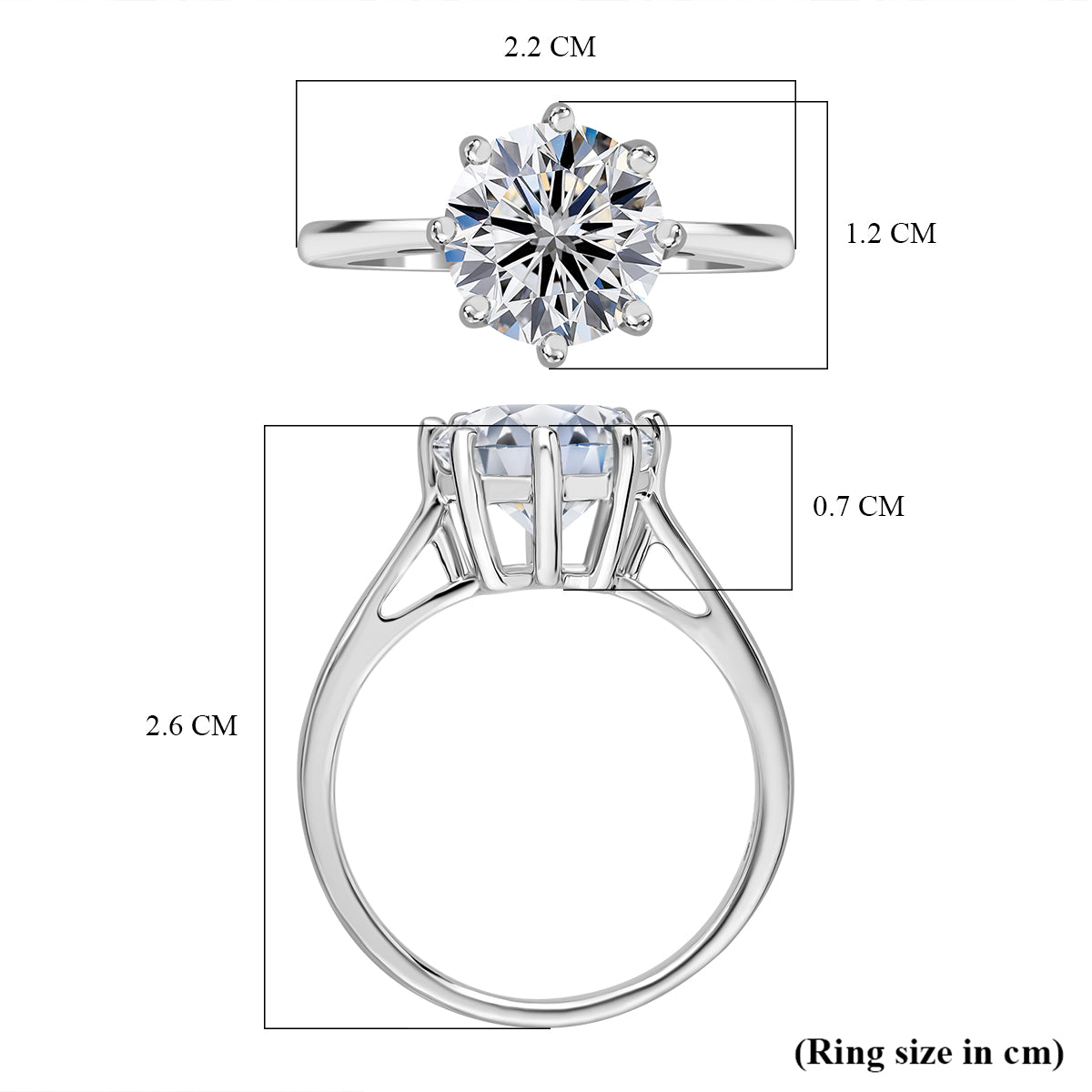 LUXURIANT 3 Ct. Lab Grown Diamond Solitaire Ring in 950 Platinum, IGI Certified 8020648 5
