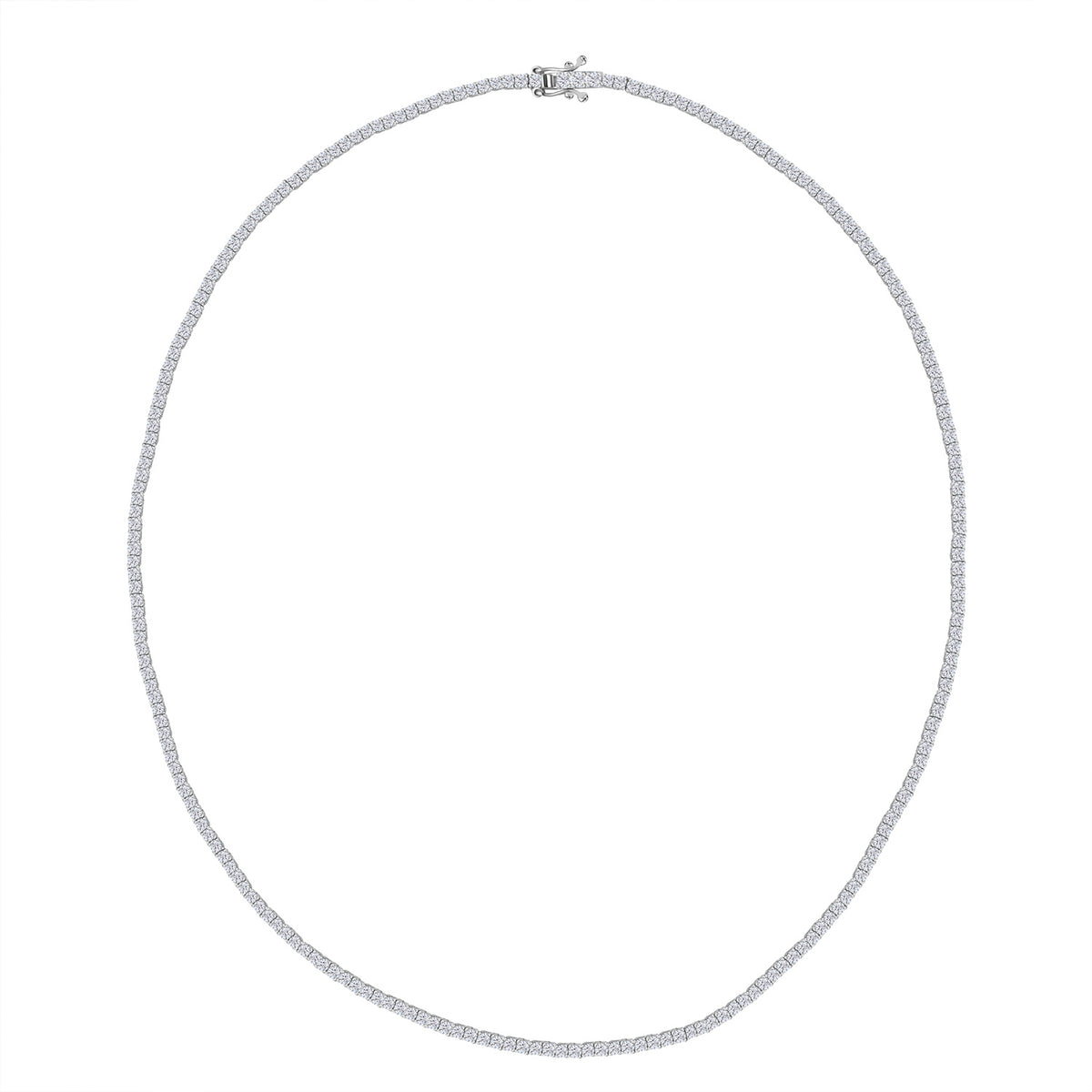 LUXURIANT 4 Ct. Lab Grown Diamond Necklace with Box Clasp in 14K White Gold (VS/G-H) 17 Inch 8020787 0