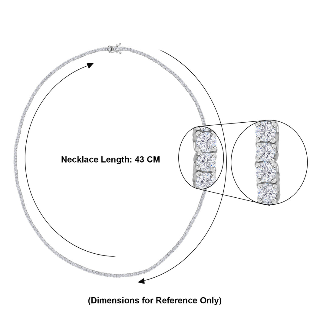 Luxuriant Diamond 14K White Gold (VS/GH) Lab Grown Diamond Necklace (Size - 17) 4.00 Ct, Gold wt. 8.00 Gms._8020787_5