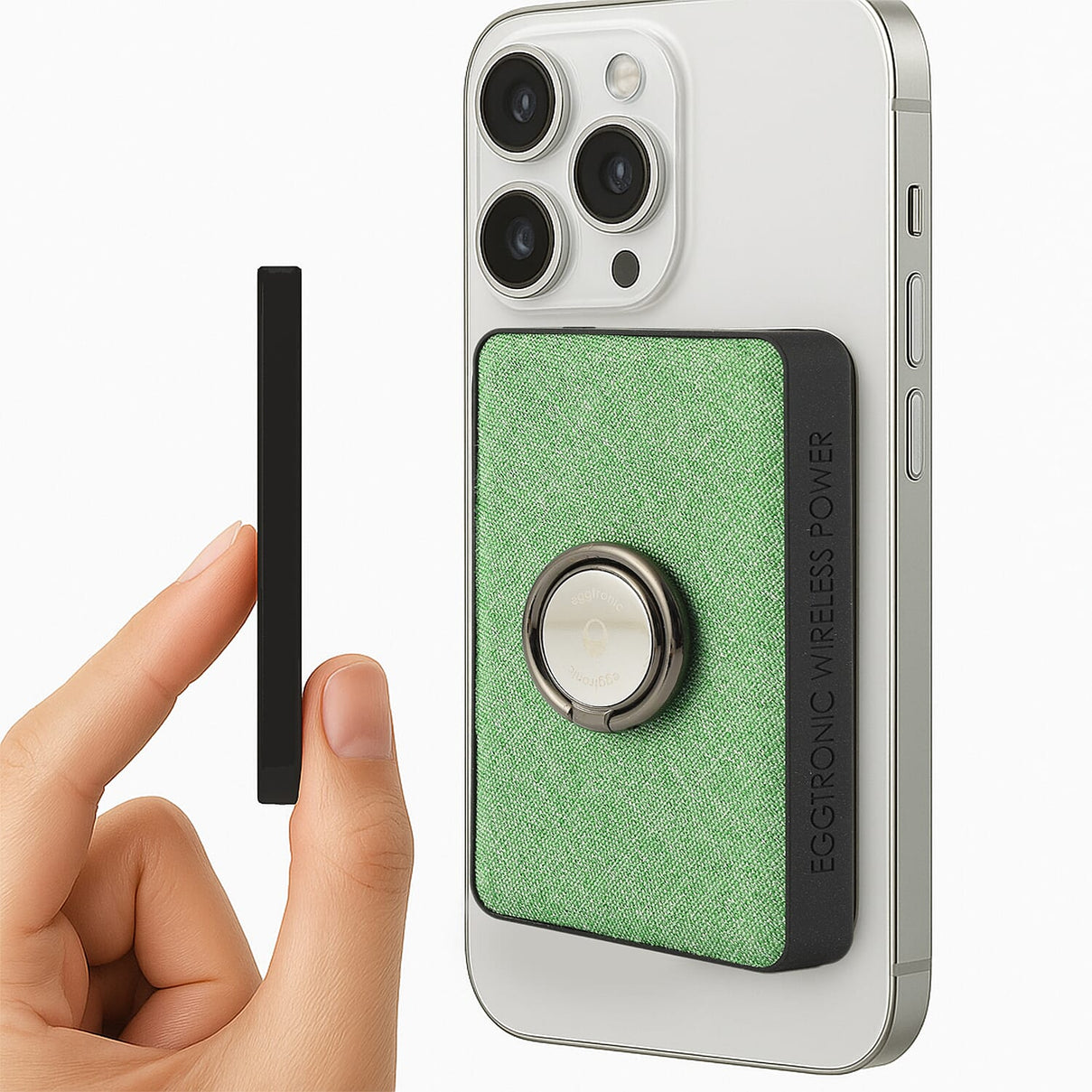 Eggtronic Wireless Power Ring with USB-C Fast Charging - 1,500mAh Power Bank with Holder Ring 8020801 1